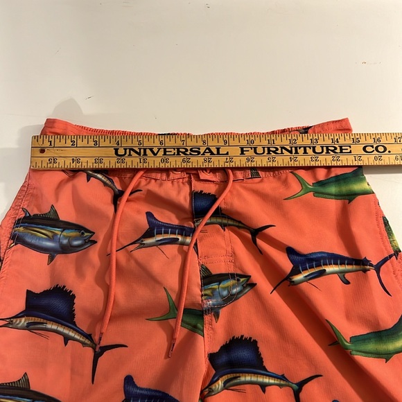 UZZI Men’s Swim Trunks in Coral & multi color swordfish Men’s Sz Lg. Swim Trunks - Picture 6 of 9